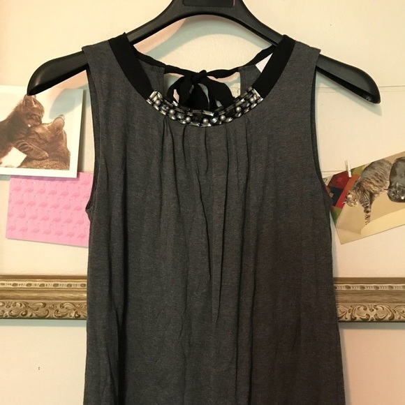 LOFT Dresses & Skirts - Loft gray knit sleeveless knit dress size small